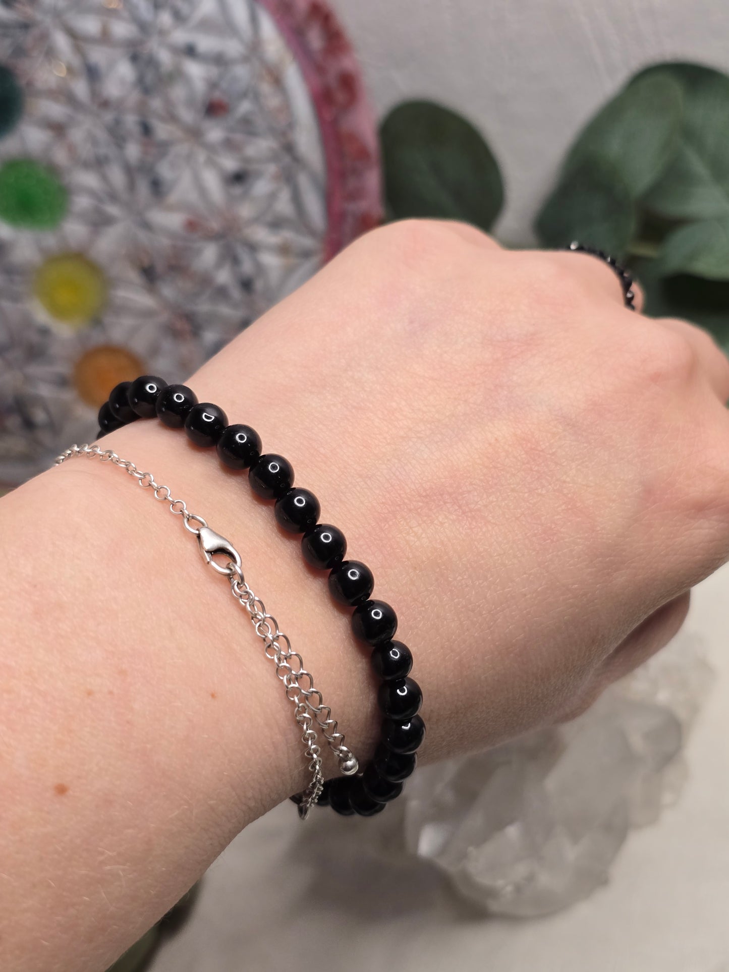 Armband Schwarzer Turmalin – 6 mm Kugeln, handgefertigt & maßgefertigt (XS–XL)