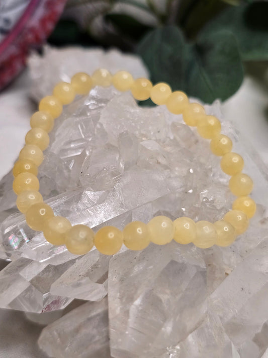 Armband Orangencalcit – 6 mm Kugeln, handgefertigt & maßgefertigt (XS–XL)