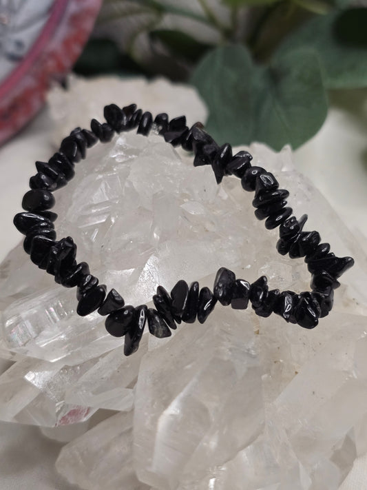 Armband Schwarzer Turmalin – Splitterarmband, handgefertigt