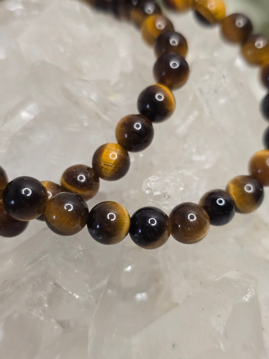 Armband Tigerauge – 6 mm Kugeln, handgefertigt & maßgefertigt (XS–XL)