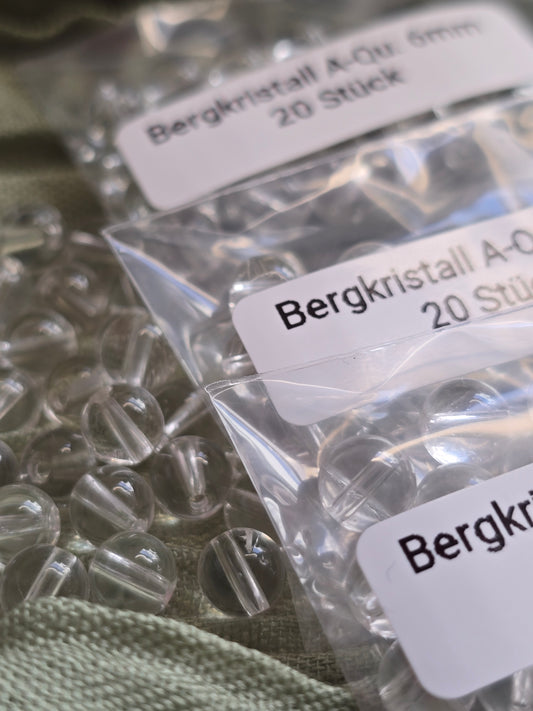 Bergkristall Perlen 6 mm – A-Qualität | 20 Stück für Schmuck & DIY