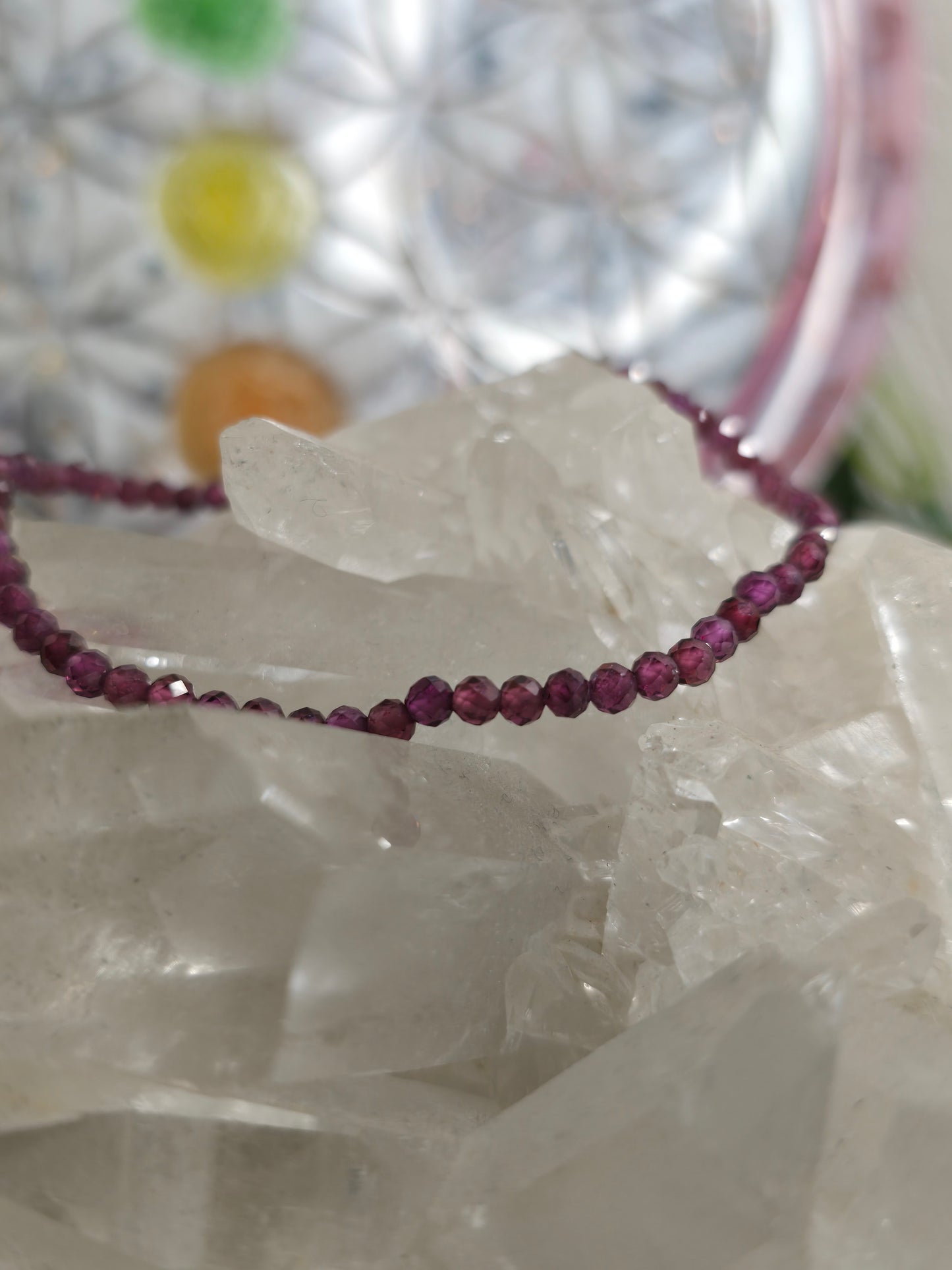 Armband Granat – facettierte 3 mm Perle mit 925 Silber