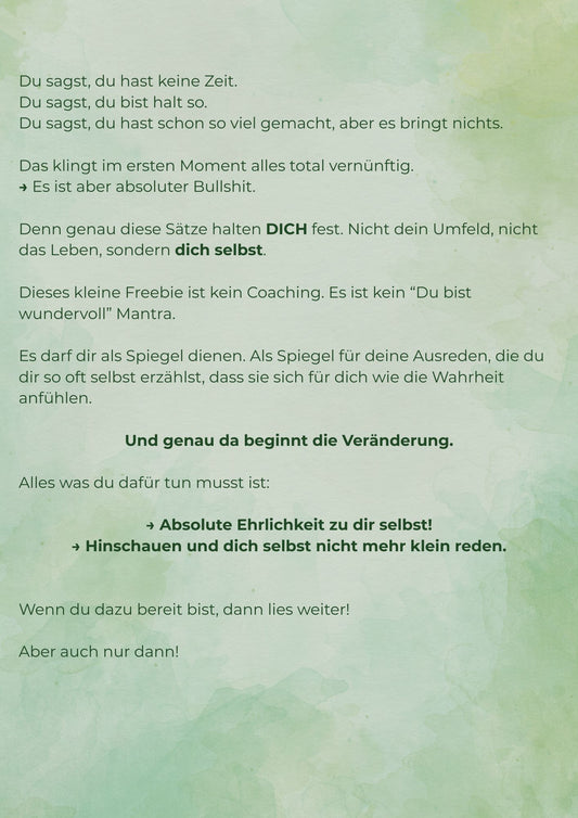 5 Ausreden mit denen du dich selbst sabotierst