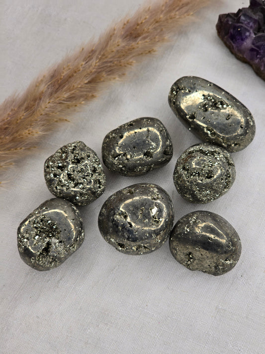 Pyrit Trommelstein ca. 2–3 cm – intuitiv ausgewählt, naturbelassen & kraftvoll