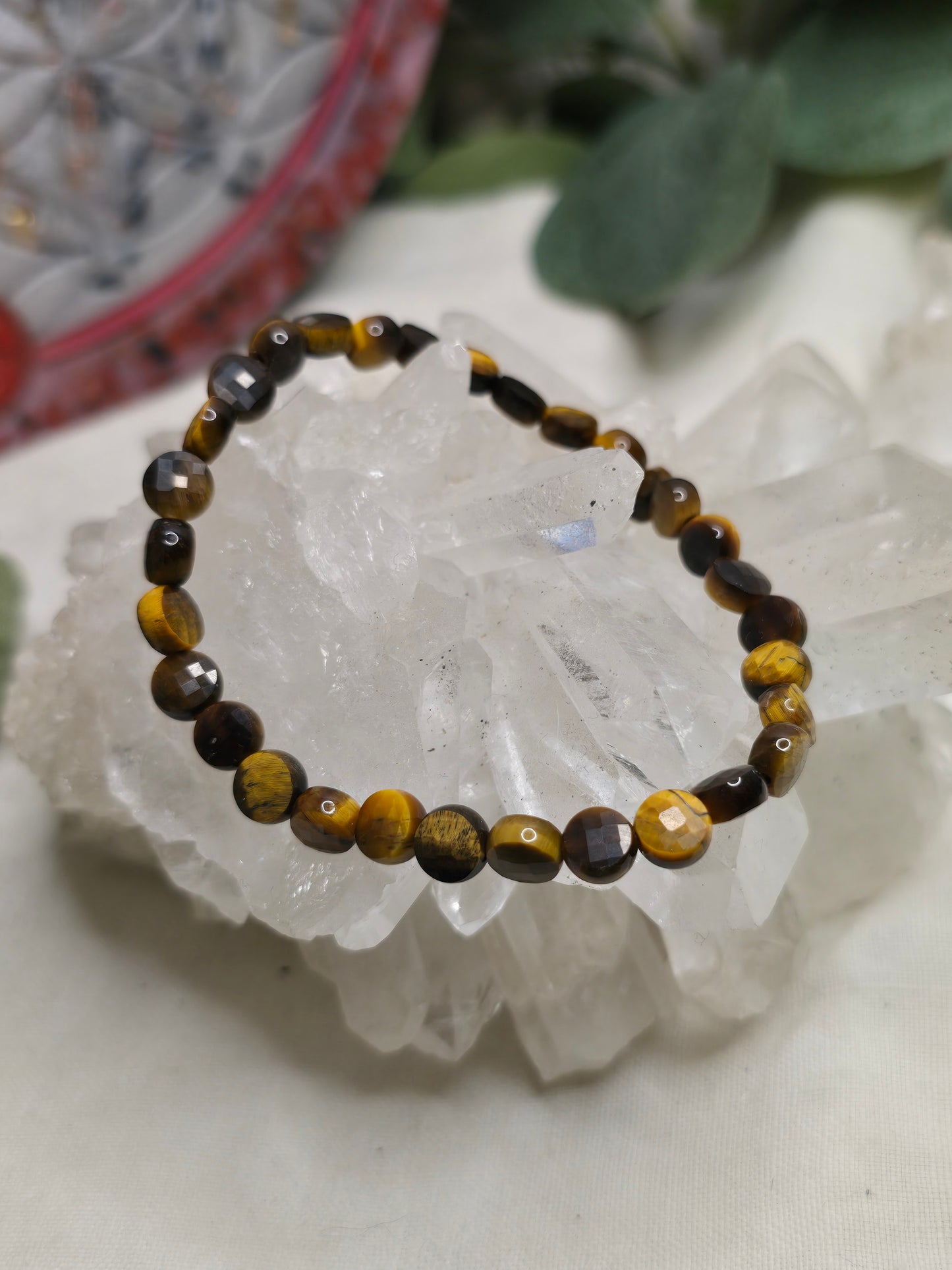 Armband Tigerauge Coins – 4 mm, handgefertigt & maßgefertigt (XS–XL)