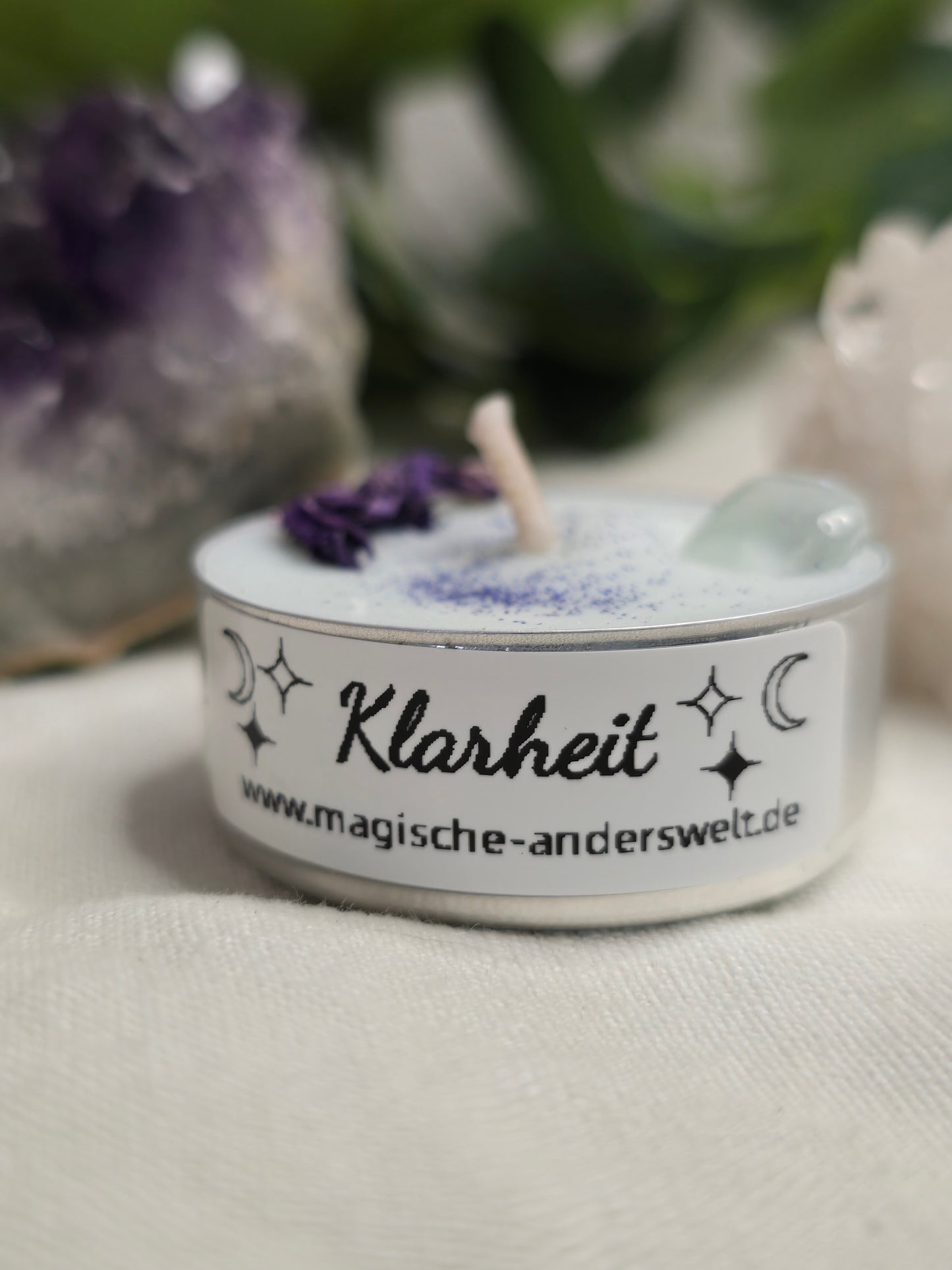 Ritual-Teelicht „Klarheit“ mit Bergkristall