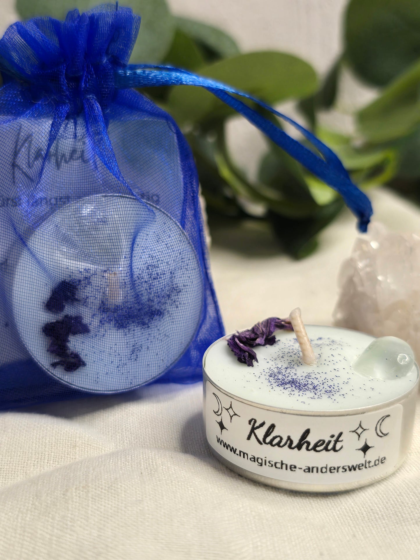 Ritual-Teelicht „Klarheit“ mit Bergkristall