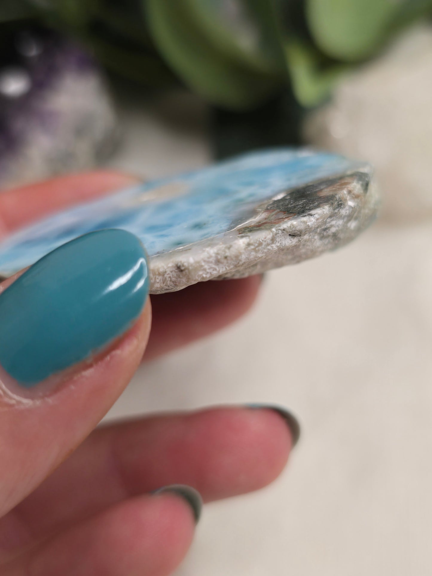 Larimar Anschliff – Unikat in zarten Blautönen