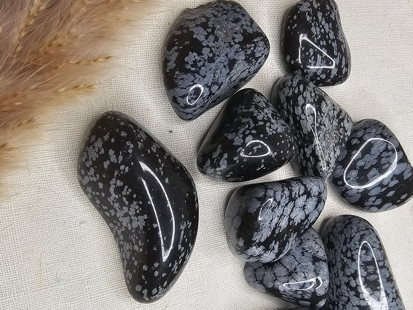 Schneeflockenobsidian Trommelstein L