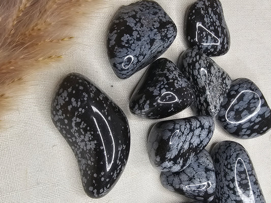 Schneeflockenobsidian Trommelstein L