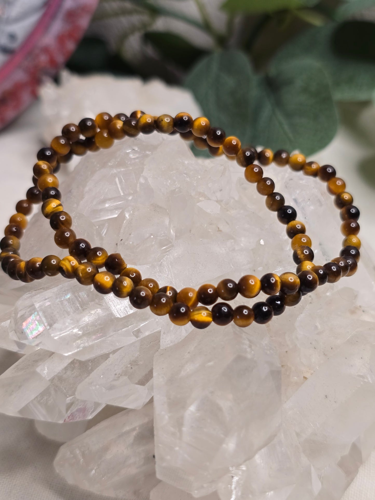 Armband Tigerauge – 4 mm Kugeln, handgefertigt & maßgefertigt (XS–XL)