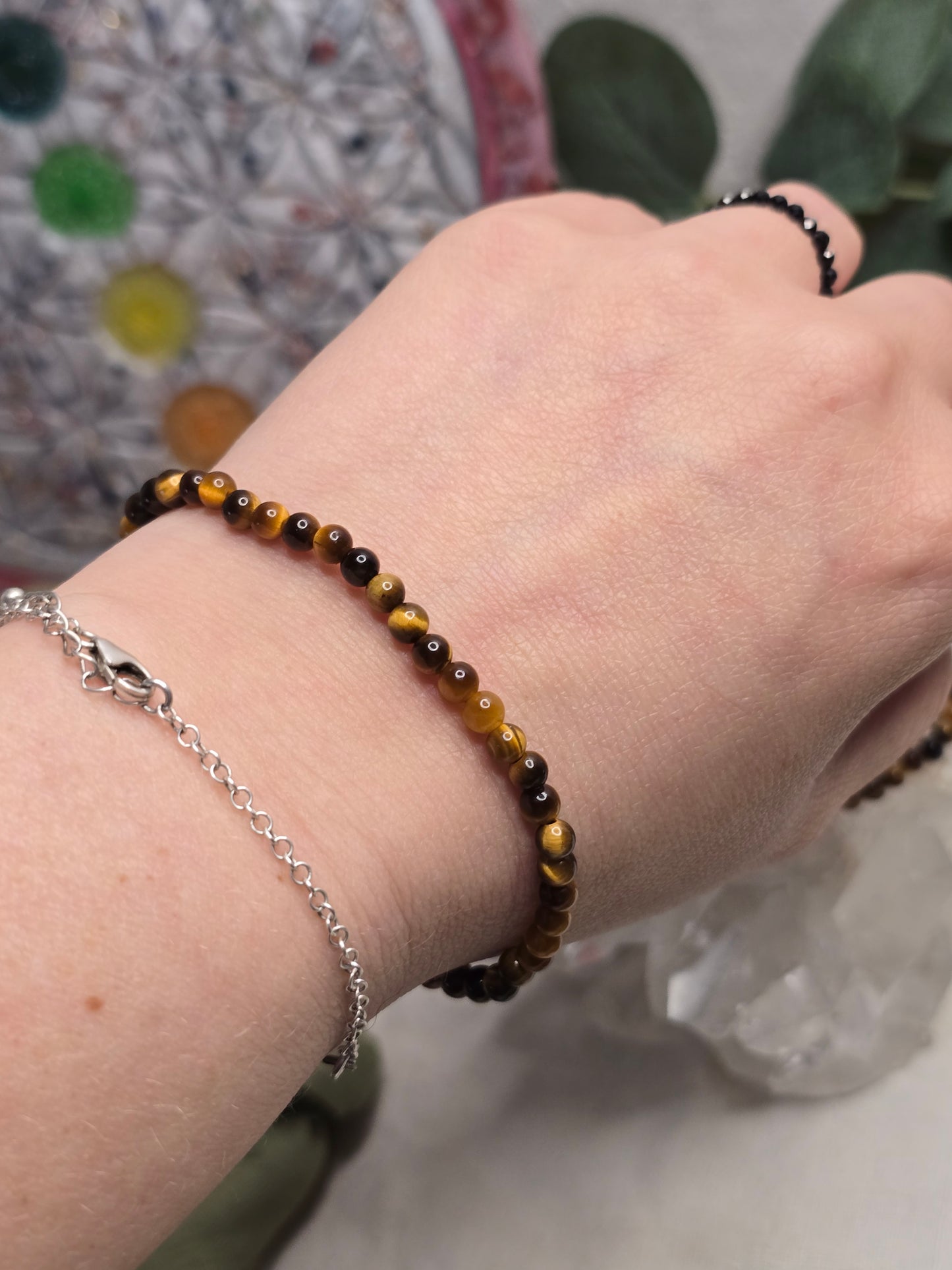 Armband Tigerauge – 4 mm Kugeln, handgefertigt & maßgefertigt (XS–XL)
