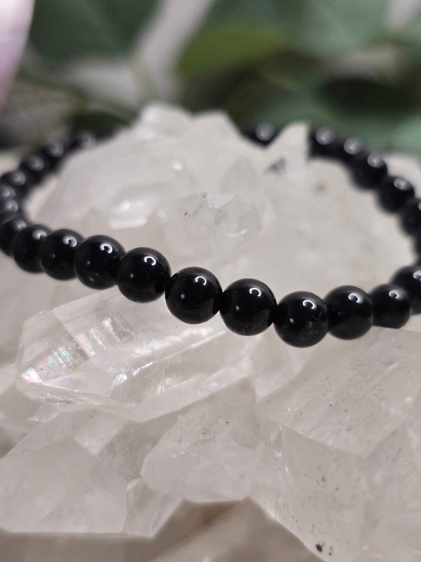 Armband Schwarzer Turmalin – 6 mm Kugeln, handgefertigt & maßgefertigt (XS–XL)