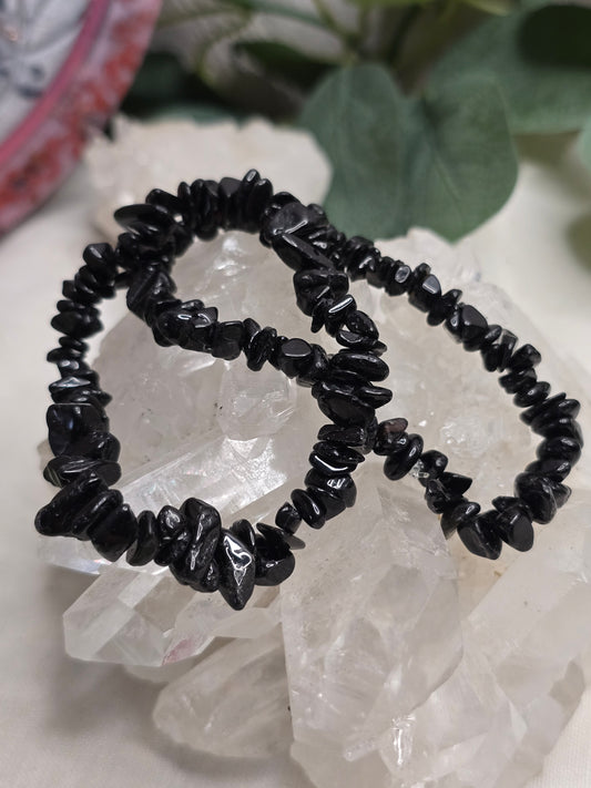 Armband Schwarzer Turmalin – Splitterarmband, handgefertigt