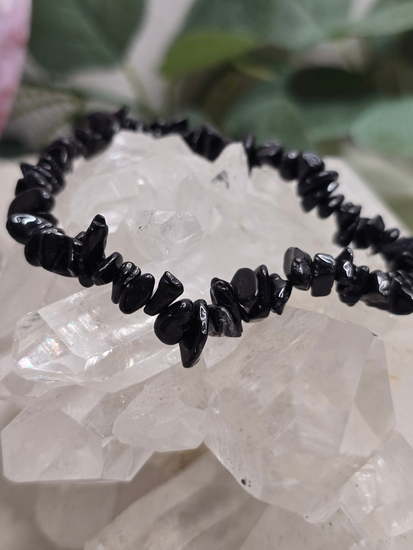 Armband Schwarzer Turmalin – Splitterarmband, handgefertigt
