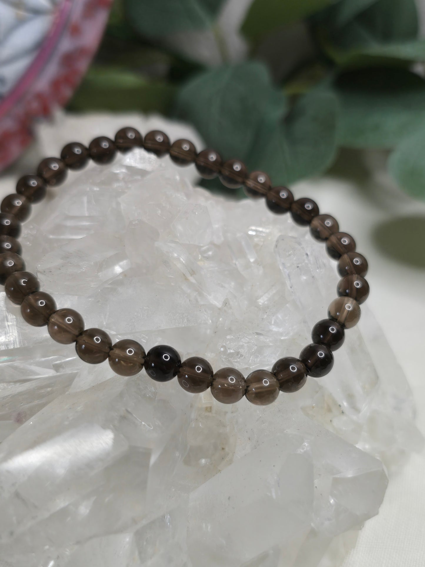 Armband Rauchquarz – 6 mm Kugeln, handgefertigt & maßgefertigt (XS–XL)