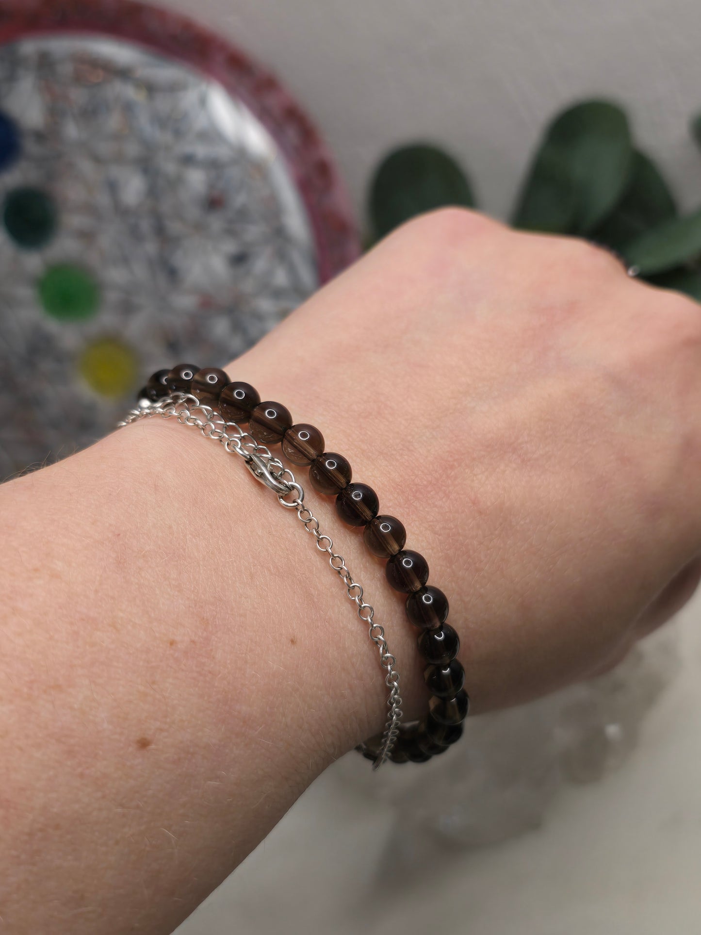 Armband Rauchquarz – 6 mm Kugeln, handgefertigt & maßgefertigt (XS–XL)