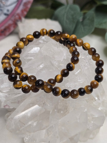 Armband Tigerauge – 6 mm Kugeln, handgefertigt & maßgefertigt (XS–XL)