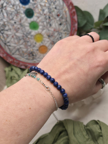 Armband Sodalith – 6 mm Kugeln, handgefertigt & maßgefertigt (XS–XL)
