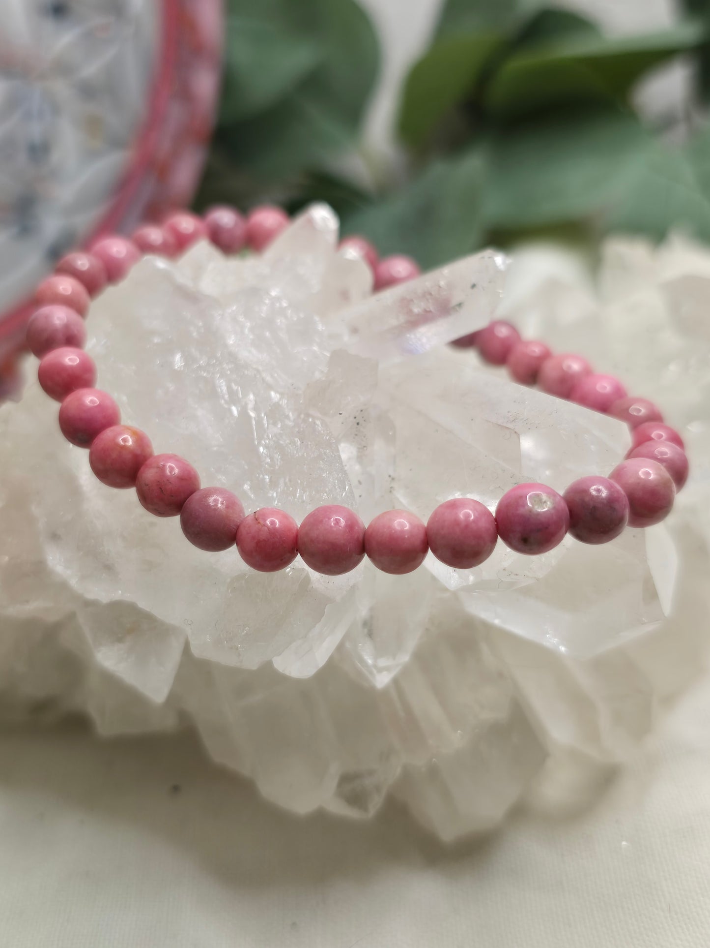 Armband Rhodonit – 6 mm Kugeln, handgefertigt & maßgefertigt (XS–XL)