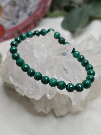 Armband Malachit – 6 mm Kugeln, handgefertigt & maßgefertigt (XS–XL)