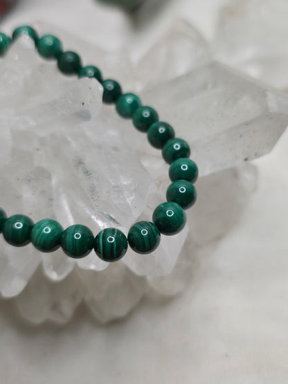Armband Malachit – 6 mm Kugeln, handgefertigt & maßgefertigt (XS–XL)