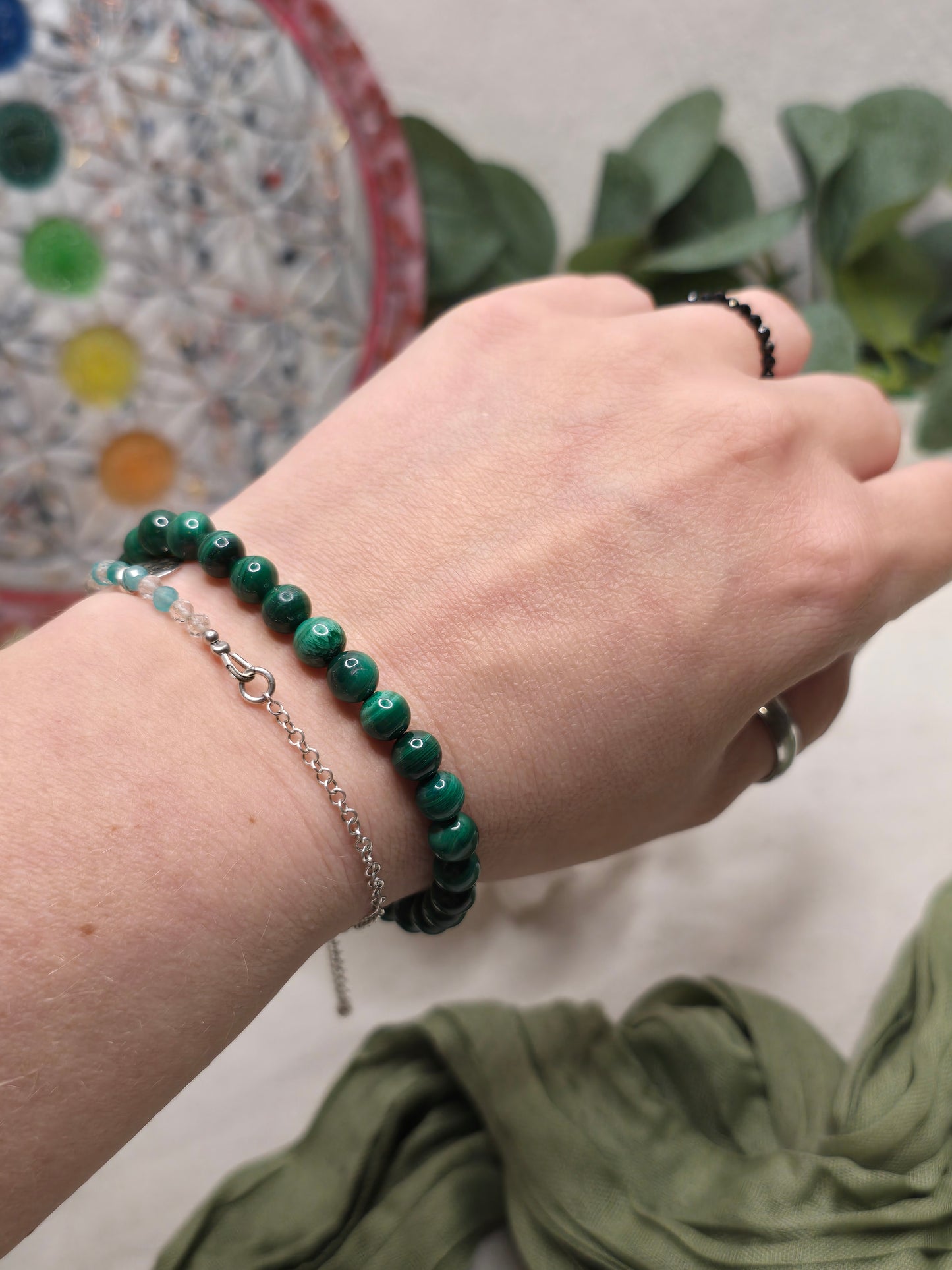 Armband Malachit – 6 mm Kugeln, handgefertigt & maßgefertigt (XS–XL)
