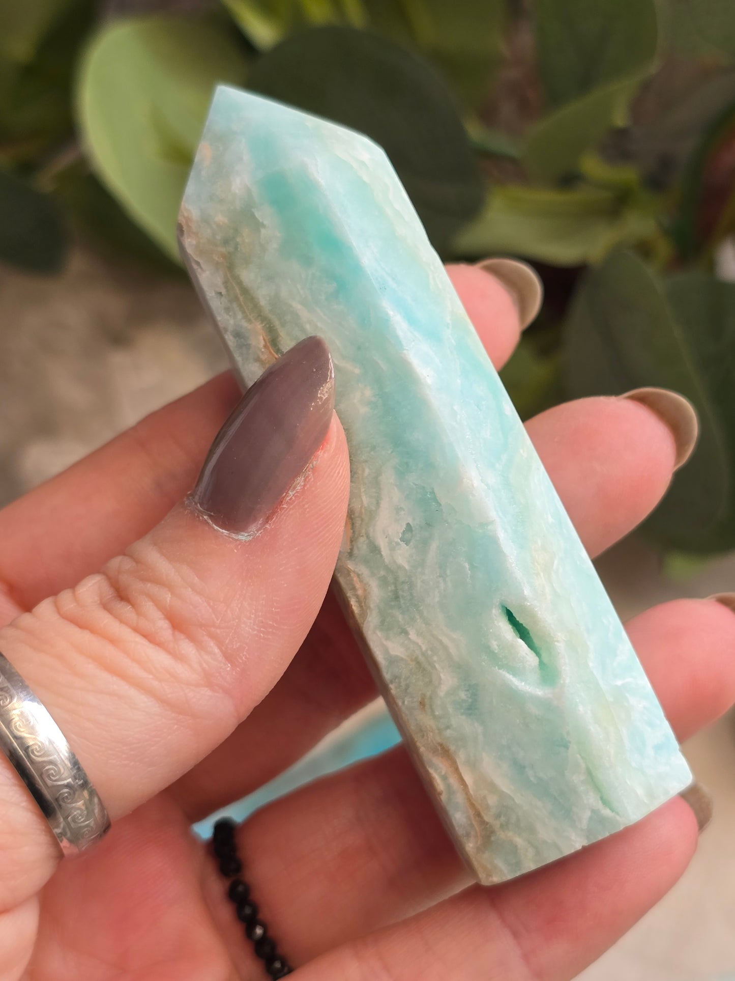 Blauer Aragonit Turm – ca. 8–9 cm, intuitiv ausgewählt