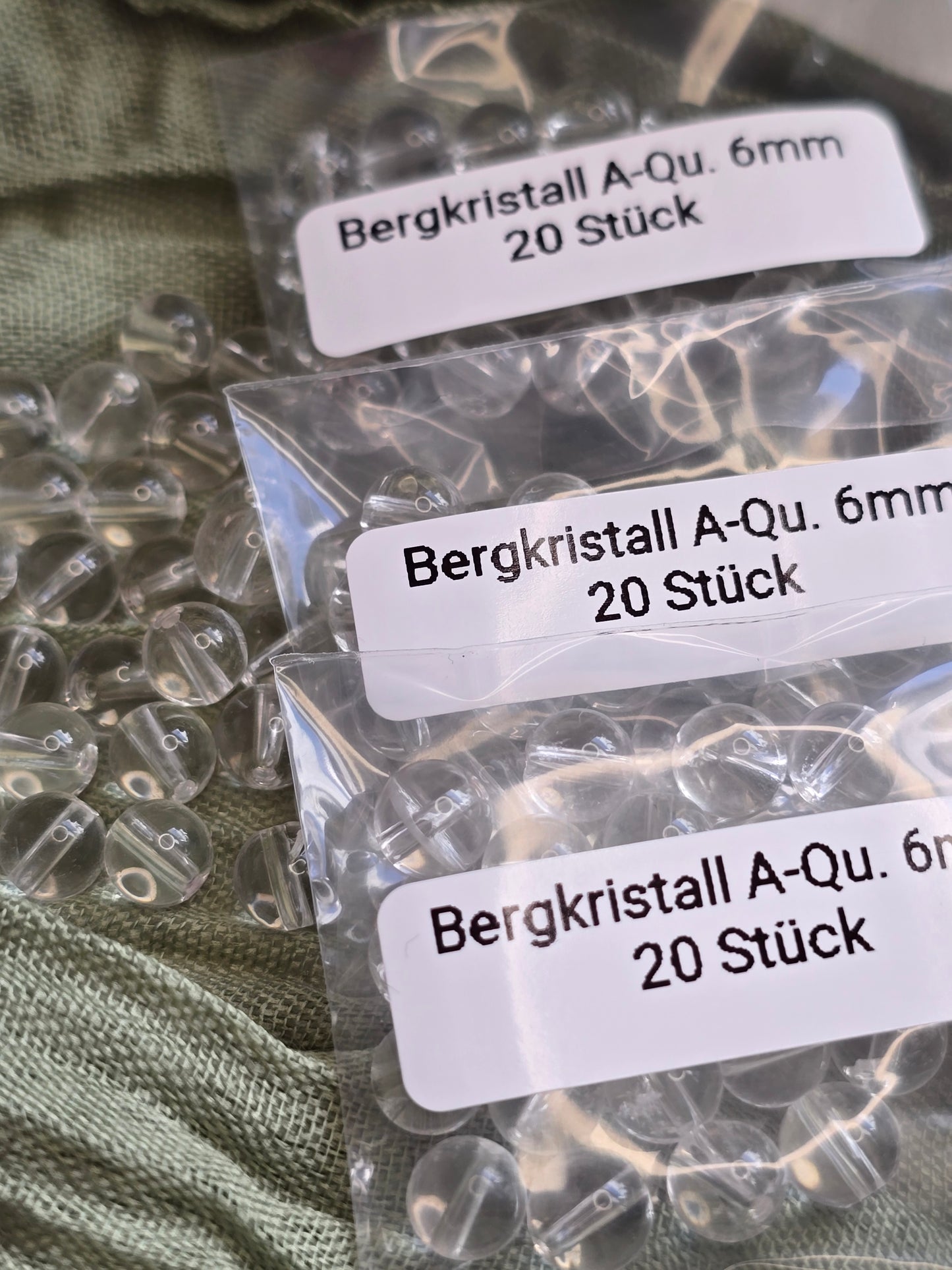 Bergkristall Perlen 6 mm – A-Qualität | 20 Stück für Schmuck & DIY