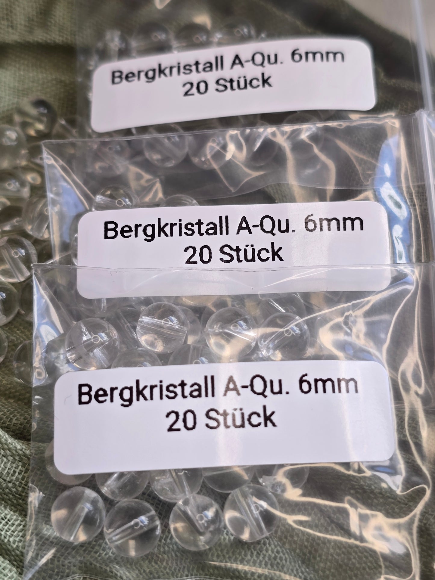Bergkristall Perlen 6 mm – A-Qualität | 20 Stück für Schmuck & DIY