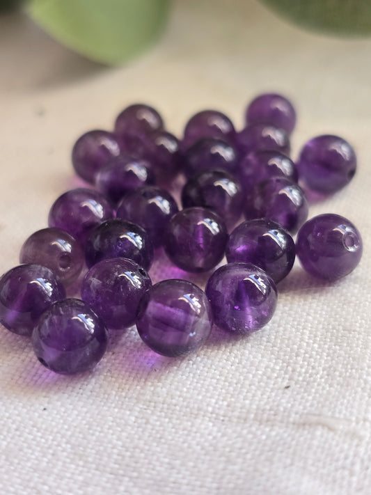 Amethyst Perlen 6 mm – A-Qualität | 20 Stück für Schmuck & DIY
