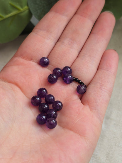 Amethyst Perlen 6 mm – A-Qualität | 20 Stück für Schmuck & DIY