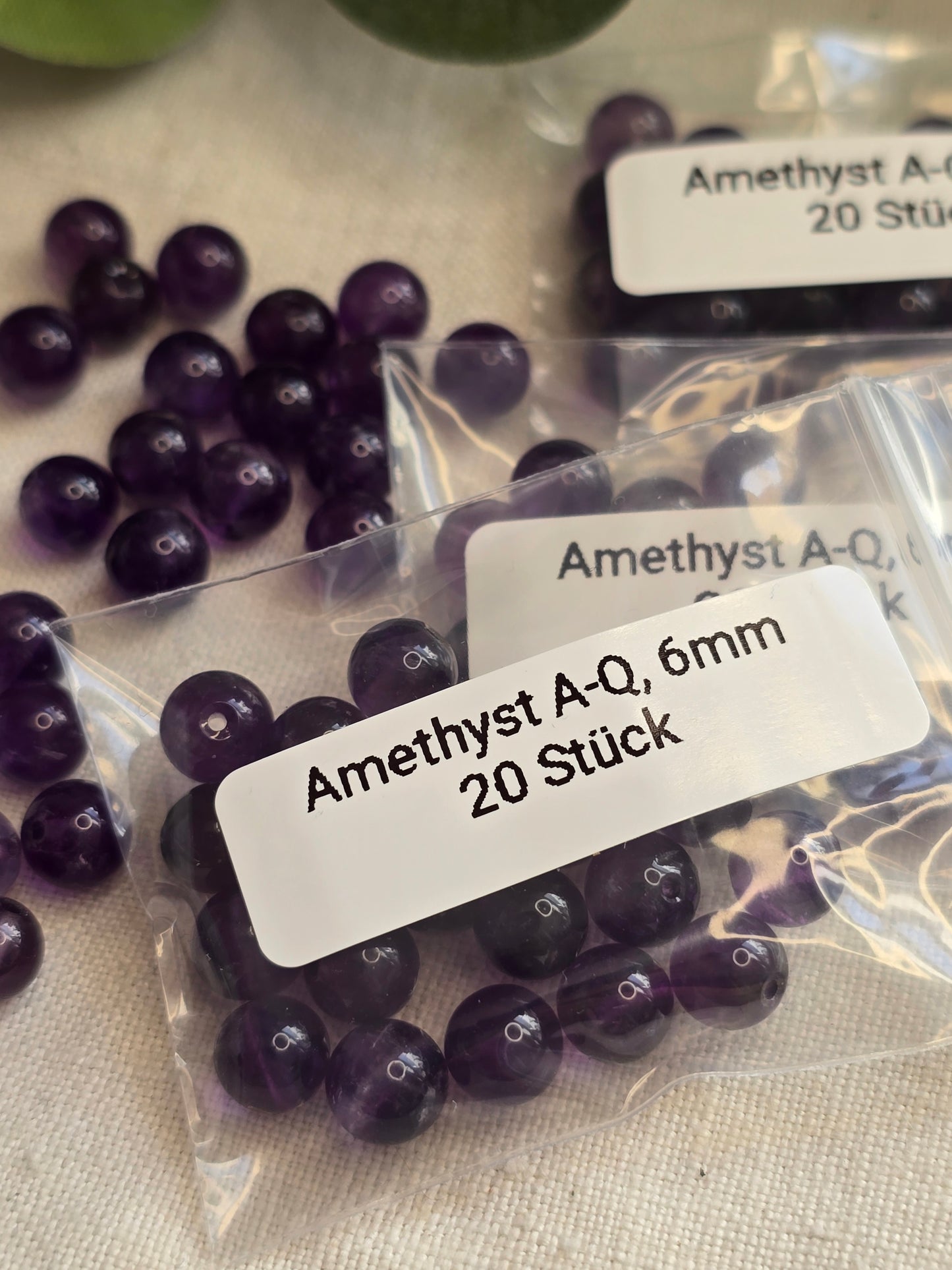 Amethyst Perlen 6 mm – A-Qualität | 20 Stück für Schmuck & DIY