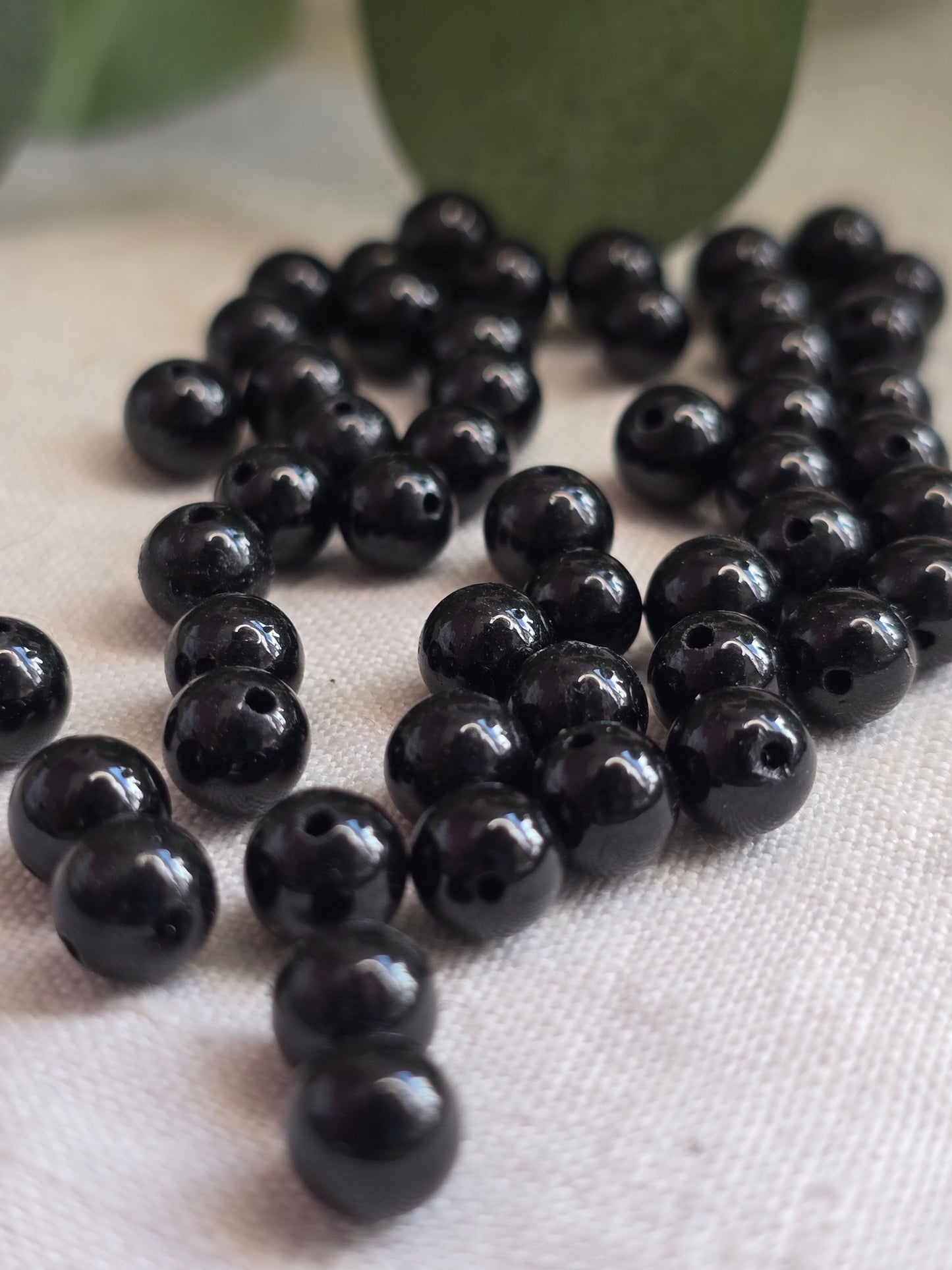 Schwarzer Turmalin Perlen 6 mm – A-Qualität | 20 Stück für Schmuck & DIY