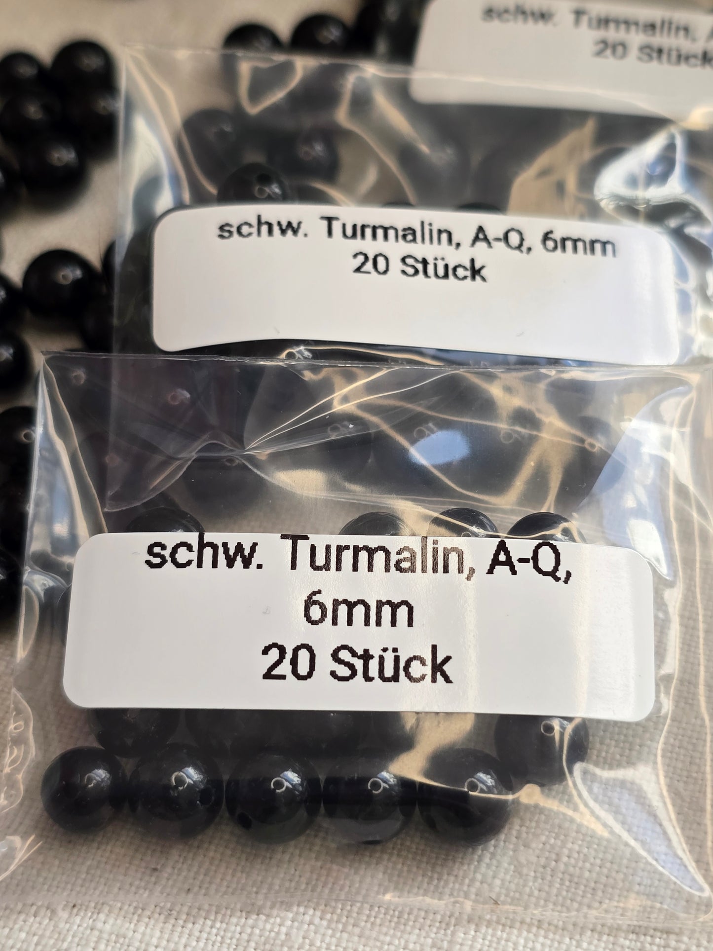 Schwarzer Turmalin Perlen 6 mm – A-Qualität | 20 Stück für Schmuck & DIY