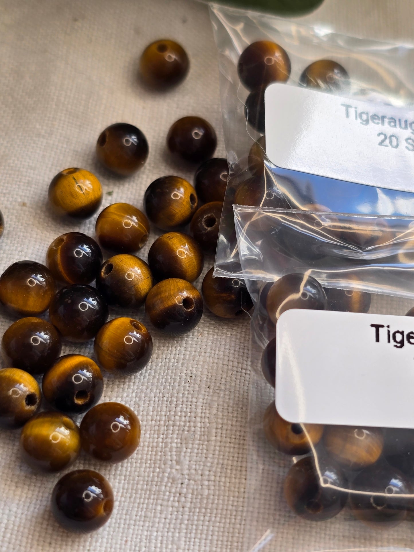 Tigerauge Perlen 6 mm – 20 Stück | Edelsteinperlen für Schmuck & DIY