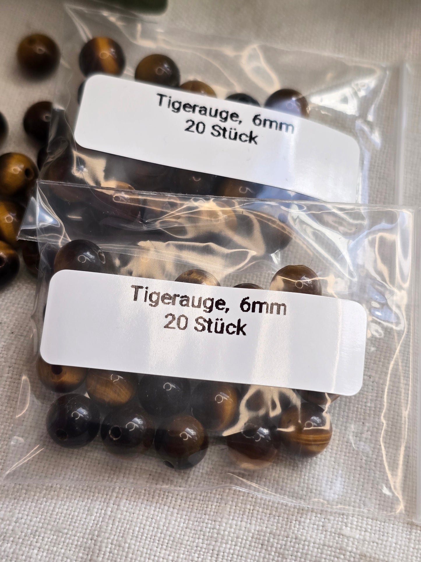 Tigerauge Perlen 6 mm – 20 Stück | Edelsteinperlen für Schmuck & DIY
