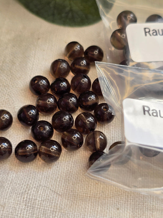 Rauchquarz Perlen 6 mm – A-Qualität | 20 Stück für Schmuck & DIY