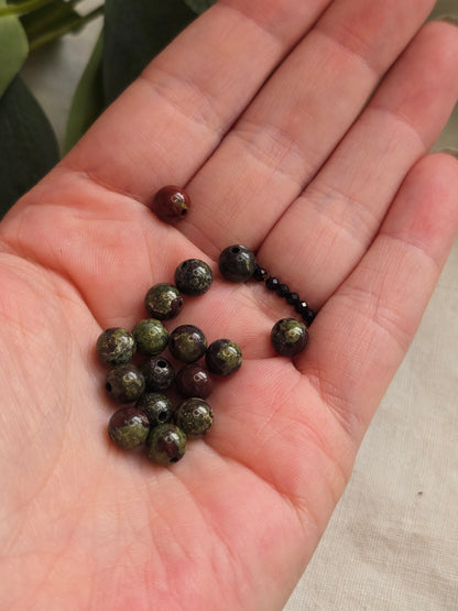 Drachenblutjaspis Perlen 6 mm – A-Qualität | 20 Stück für Schmuck & DIY