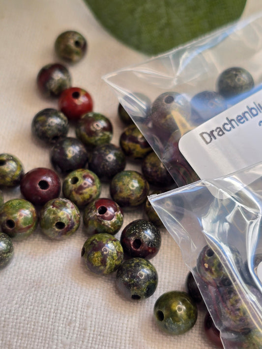Drachenblutjaspis Perlen 6 mm – A-Qualität | 20 Stück für Schmuck & DIY