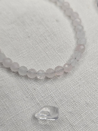 Kinderarmband Rosenquarz 925er Silber