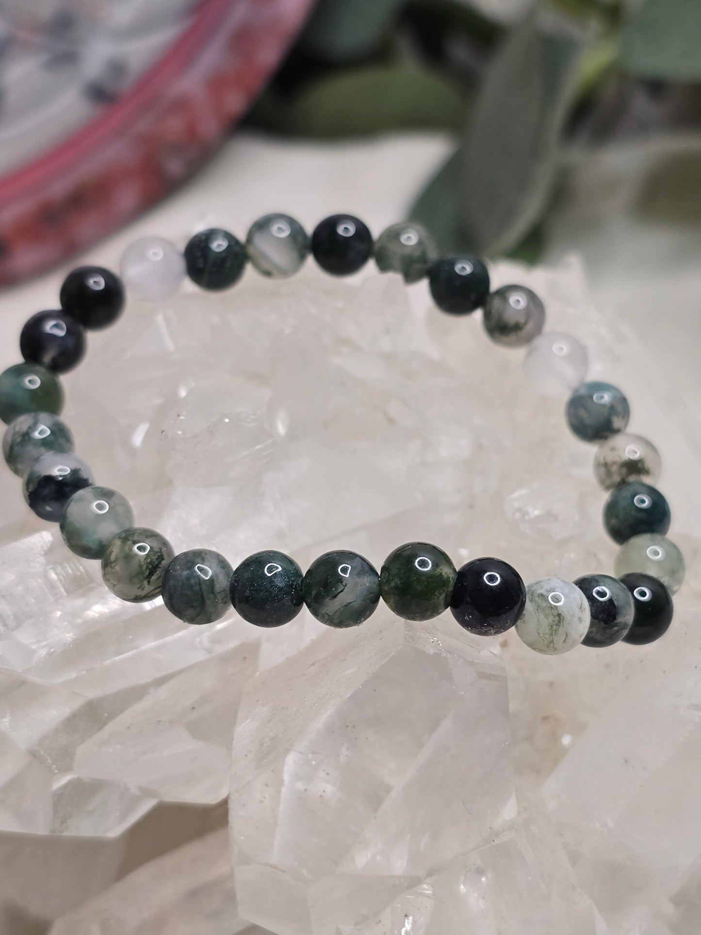 Armband Moosachat – 6 mm Kugeln, handgefertigt & maßgefertigt (XS–XL)