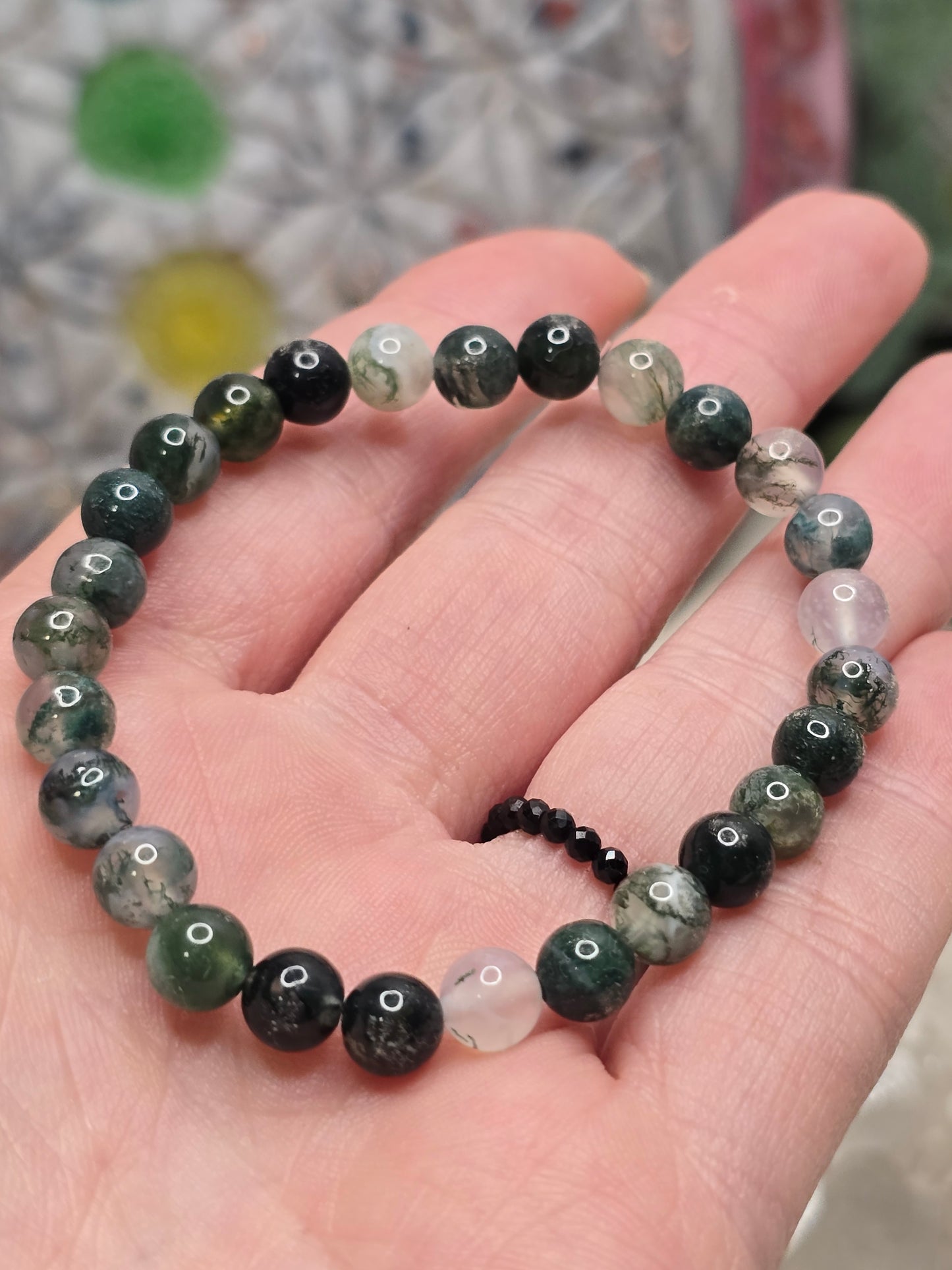 Armband Moosachat – 6 mm Kugeln, handgefertigt & maßgefertigt (XS–XL)