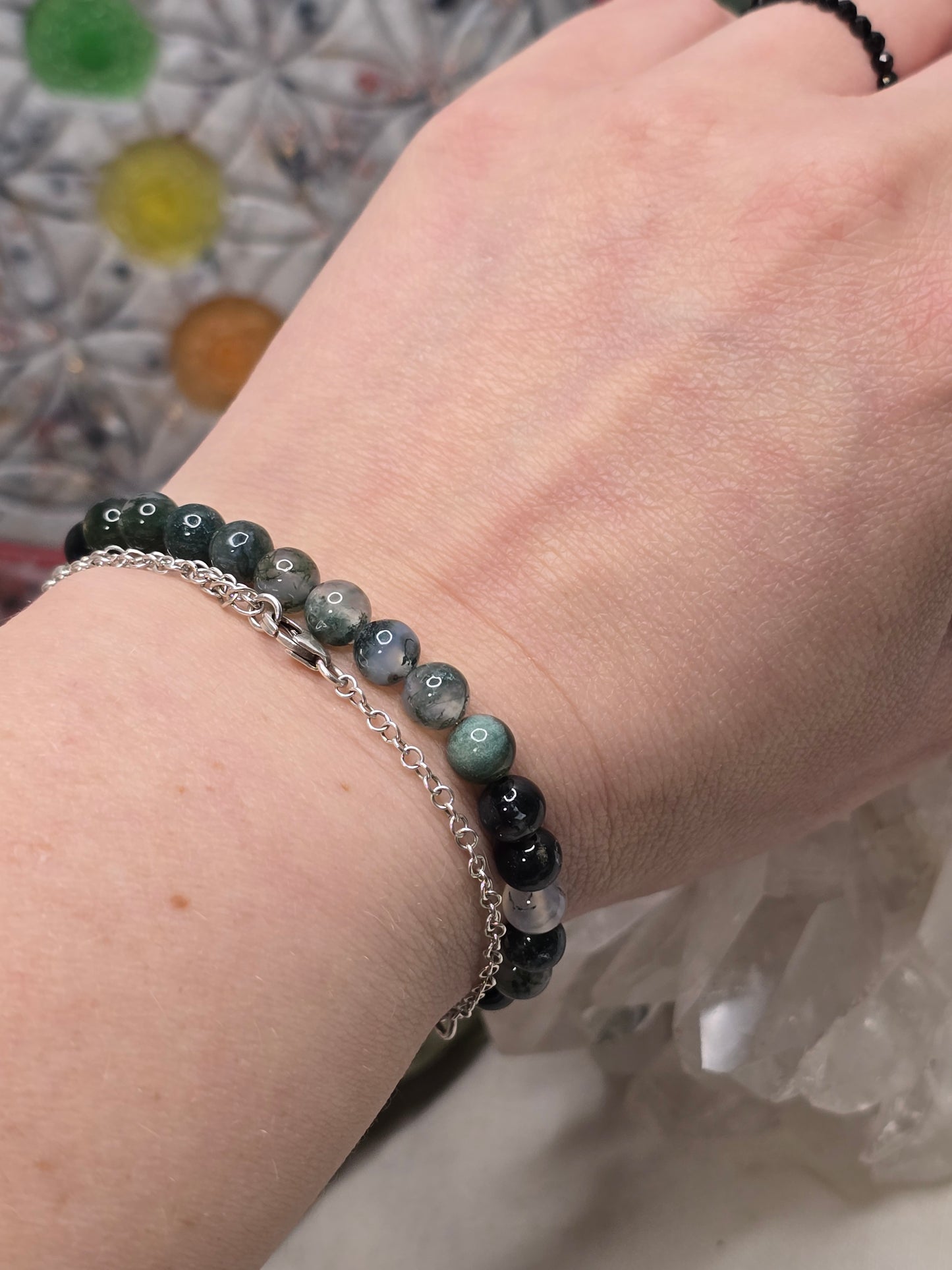Armband Moosachat – 6 mm Kugeln, handgefertigt & maßgefertigt (XS–XL)
