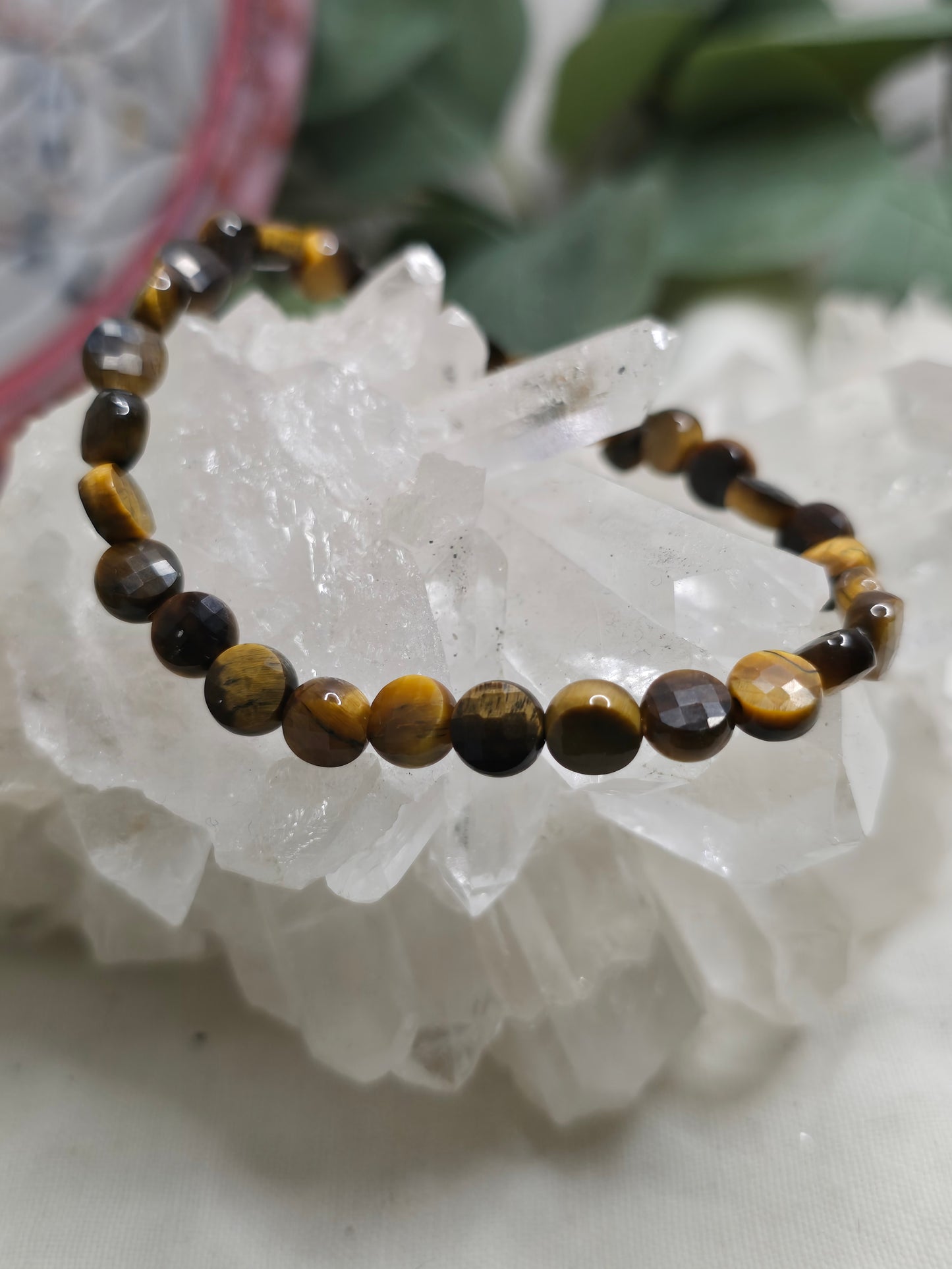 Armband Tigerauge Coins – 4 mm, handgefertigt & maßgefertigt (XS–XL)