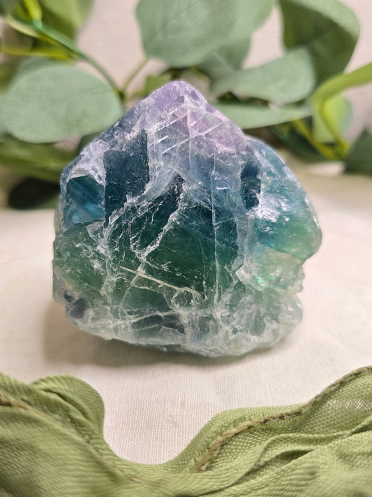 Regenbogenfluorit Rohstein – 423 g Natur-Unikat