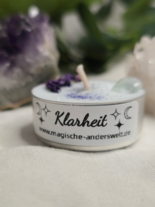 Ritual-Teelicht „Klarheit“ mit Bergkristall
