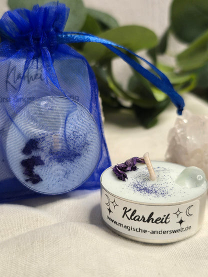 Ritual-Teelicht „Klarheit“ mit Bergkristall