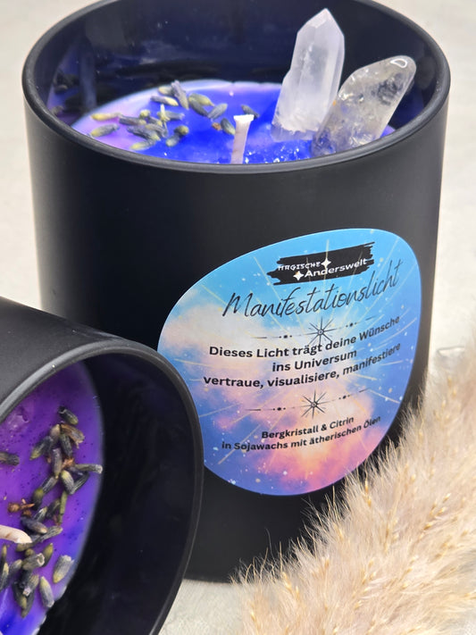 Manifestationslicht - Kristallkerze