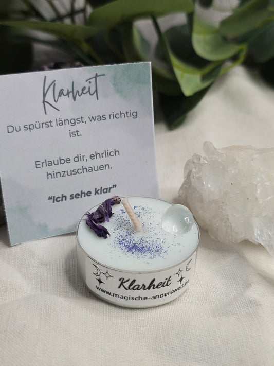 Ritual-Teelicht „Klarheit“ mit Bergkristall